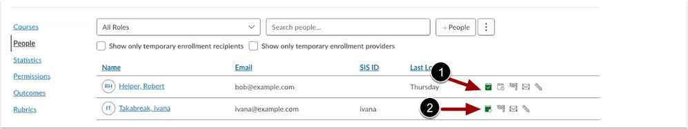 Temporary Enrollment Providers and Temporary Enrollment Recipient Icons