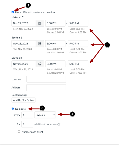 Calendar Duplicate Events