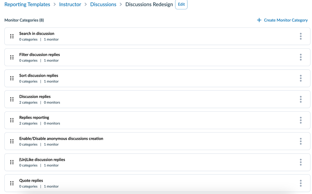 Monitor Categories: Instructor