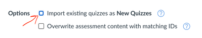 Import as New Quizzes is not selected.