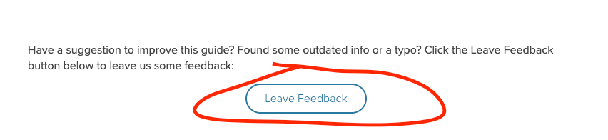 Leave Feedback button