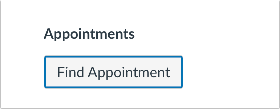 Calendar Find Appointment Button