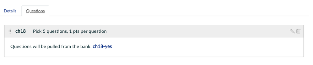 Quiz questions linked from question bank