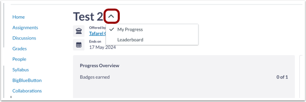 Credentials LTI Learner Drop-Down Menu