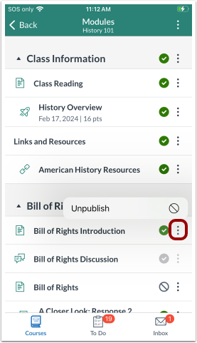 Individual Publish/Unpublish Option