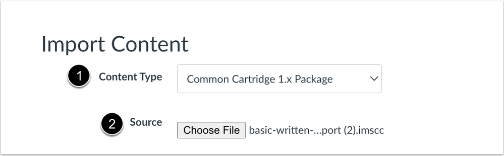 Import Content Page