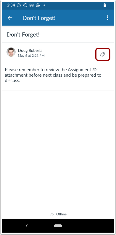 Classic Discussions/Assignments Attach Icon