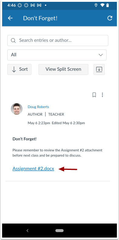 Discussions/Assignments Redesign Attachment Link