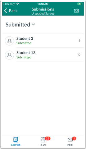 Anonymous Ungraded Survey Student List