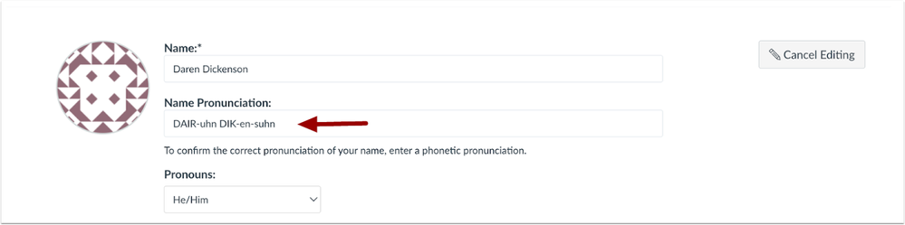 Name Pronunciation Field