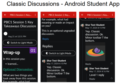 Classic Discussions - Android Student App