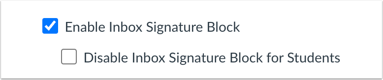 Account Setting Enable Signature Block