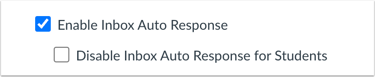 Account Setting Enable Auto Response Checkbox