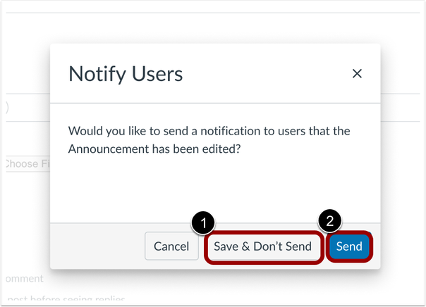 Announcement Changes Notify Users Modal