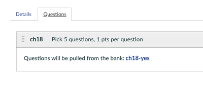 Group with link to Question Bank