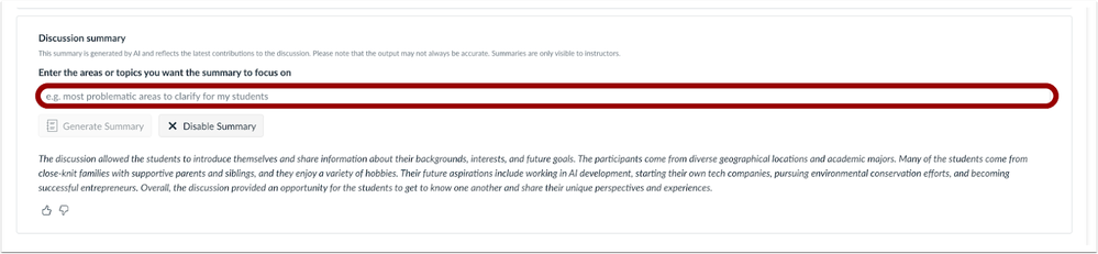 Enter topics to summarize