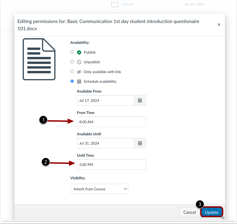 File Availability Times