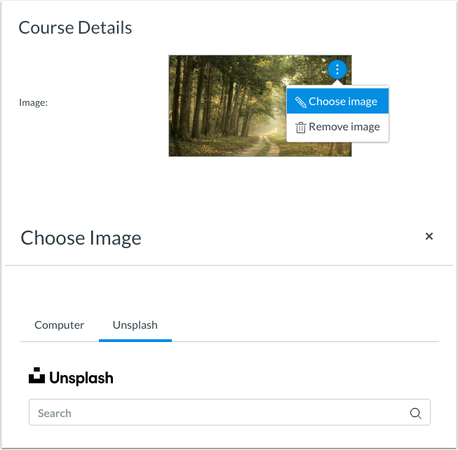 Course Cards using Unsplash for images