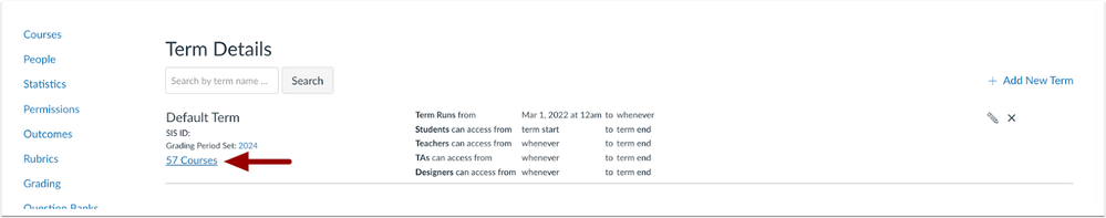 Terms Courses Hyperlink