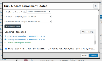 finished updating enrollments