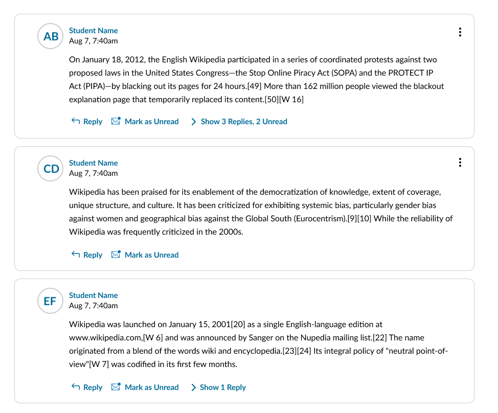 Inline view starting state