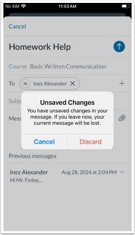 Unsaved Changes Modal