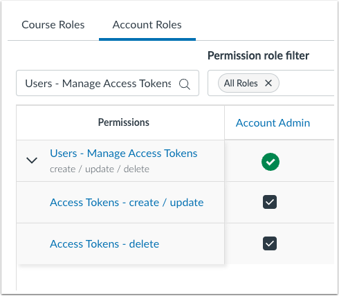 Users Manage Access Token Permission