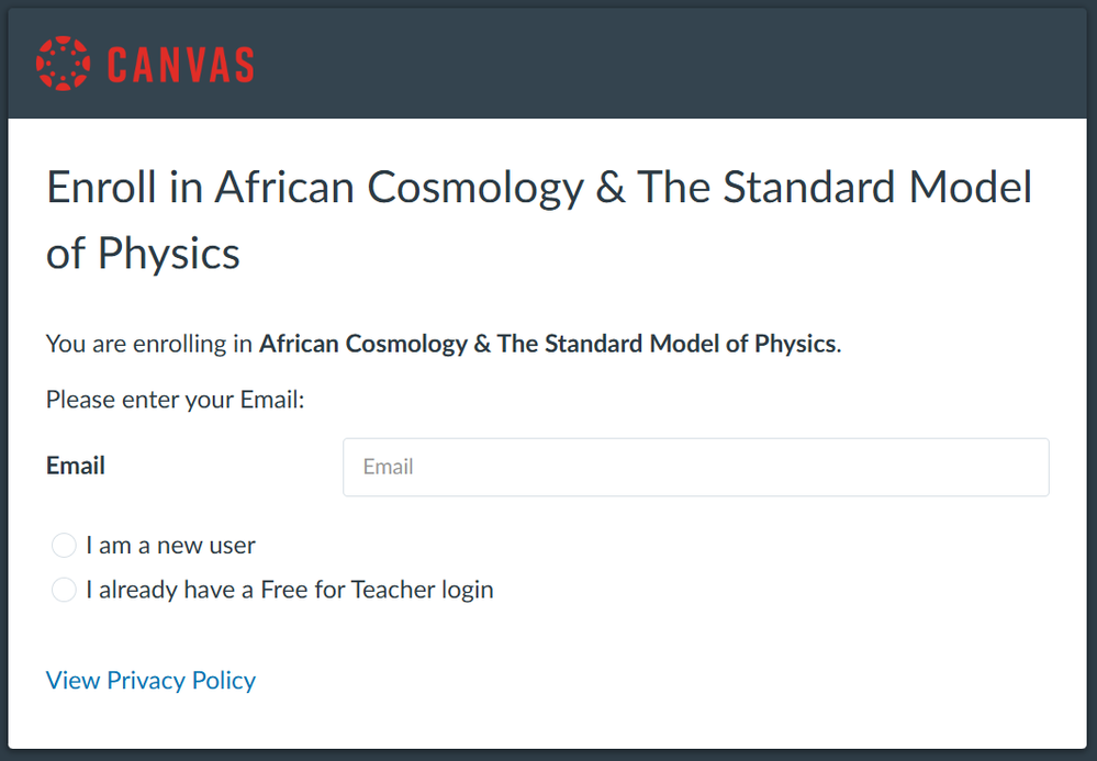 Canvas Enrollment Prompt