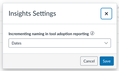 Screenshot of Insights Settings modal