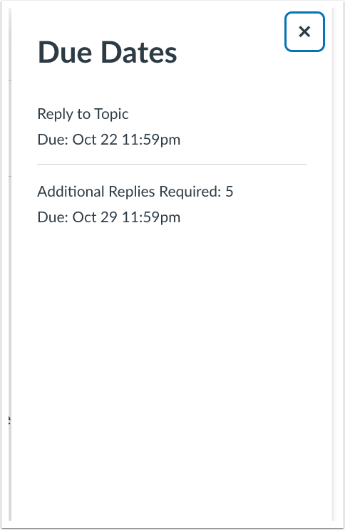 Discussion Checkpoints Due Date Tray