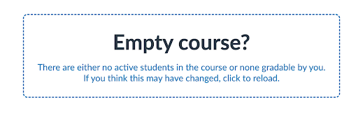 Updated UI for an empty course