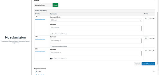 Rubrics are now always displayed as enhanced rubrics traditional view even if enhanced rubrics is disabled