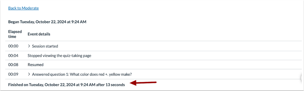 Moderate Page Date and Time of Submission