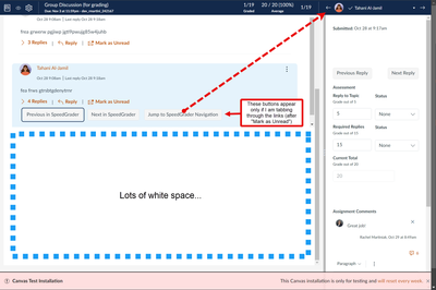 New SpeedGrader view for discussions in Beta with Checkpoints enabled