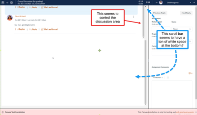 Extra scroll bar and lots of white space below discussion in SpeedGrader
