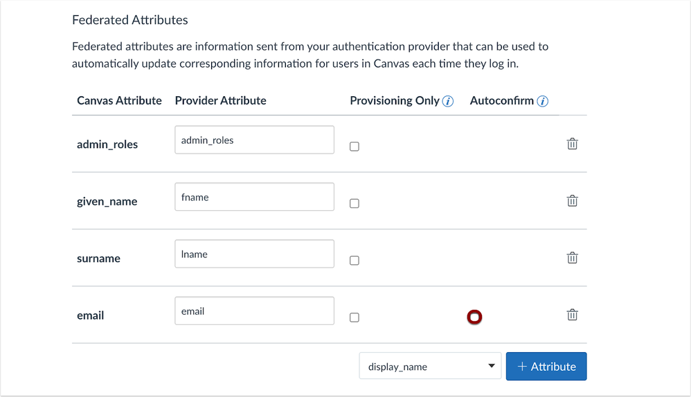 Authentication Federated Attributes Autoconfirm Email Checkbox