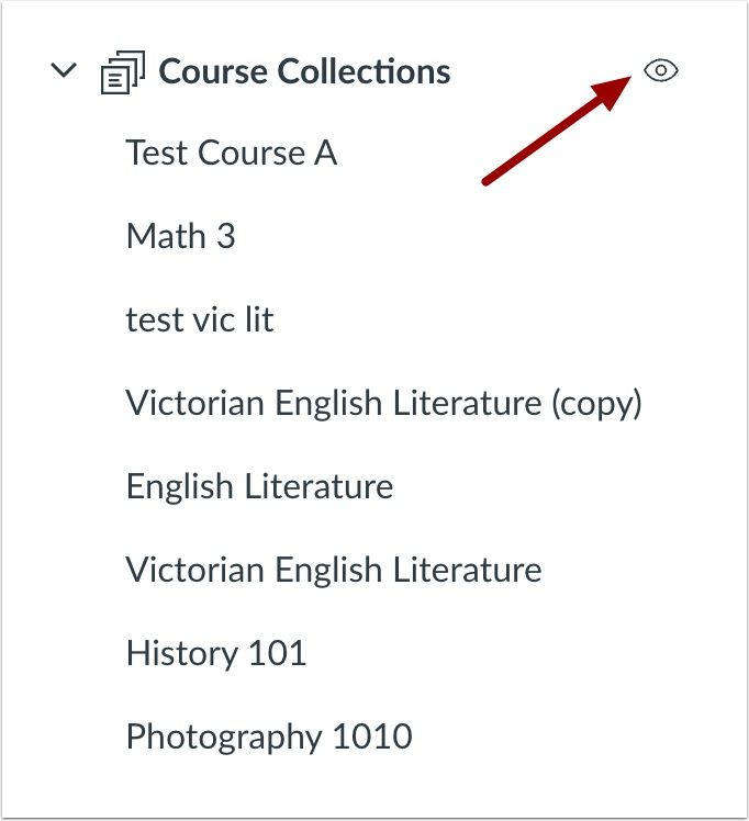 View Hide or Show Course Collections
