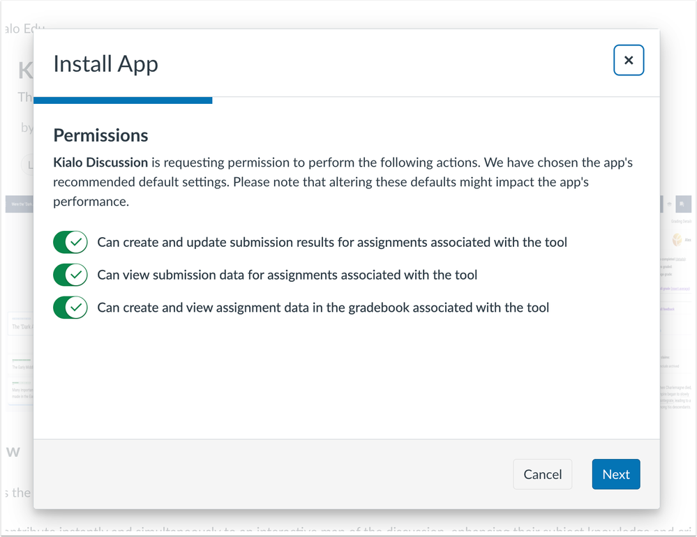 Install App Permissions Modal