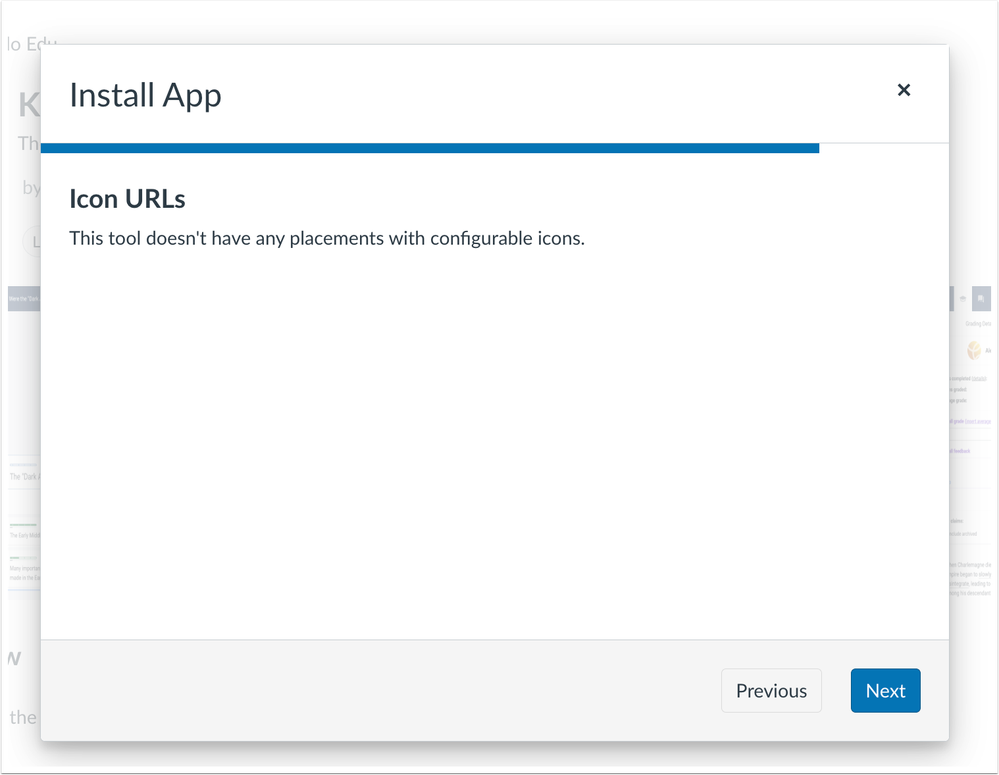 Install Apps Icon URLs Modal