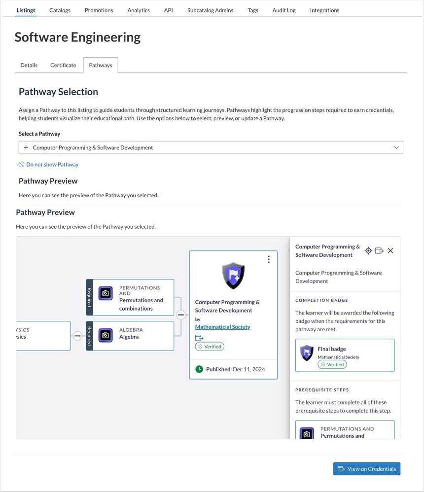 View Pathway Selection