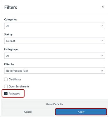 View Pathways Filter