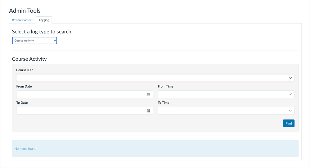 Course Activity Fields