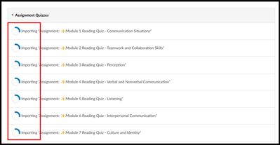 New Quizzes "importing" process