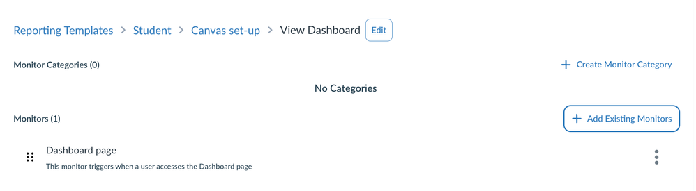 Student Canvas Set-up Reporting Template: View Dashboard