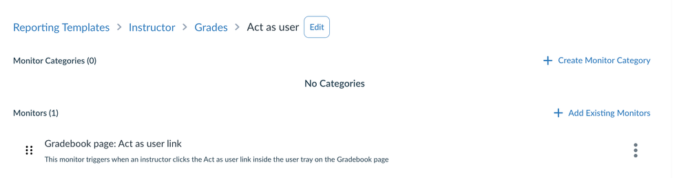 Grades Reporting Template - Act as user