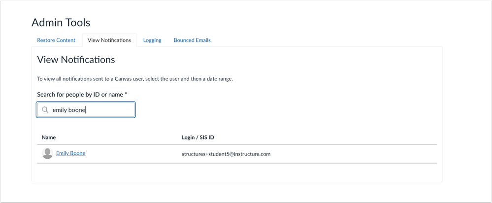 Admin Tools Notification Tab