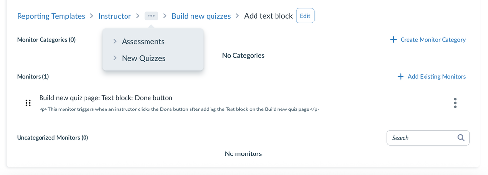 New Quizzes: Add text block