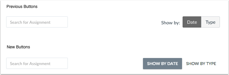 Student Assignments page with Show by Date and Show by Type buttons