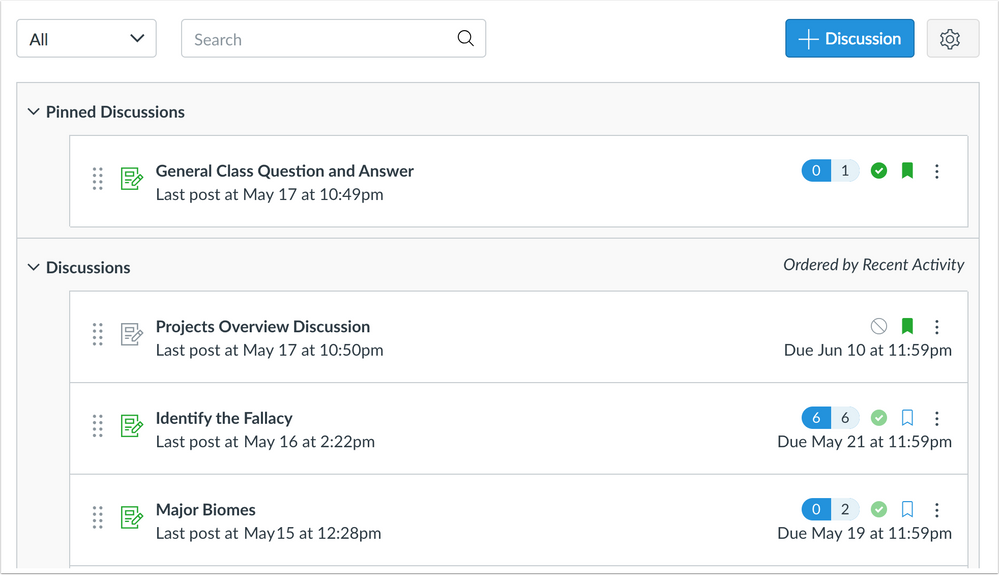 Discussions Interface