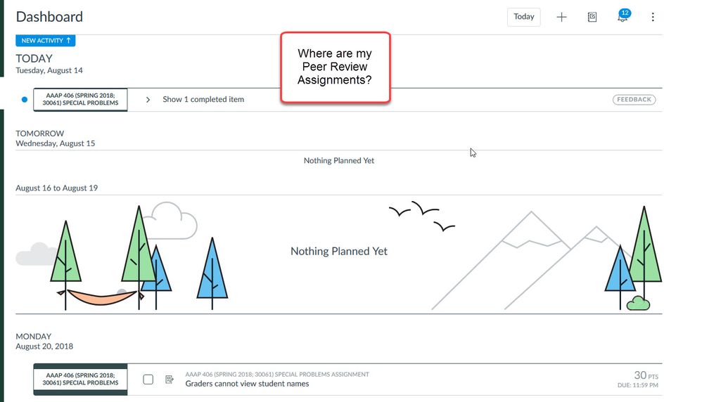 List View Missing Peer Reviews